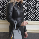 پالتو چرم زنانه کمربندی - Image 4