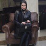 پالتو چرم زنانه کمربندی - Image 6