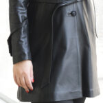 پالتو چرم زنانه مدل دکمه دار - Image 4